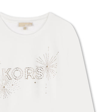 MICHAEL KORS Playera para niña manga larga blanca